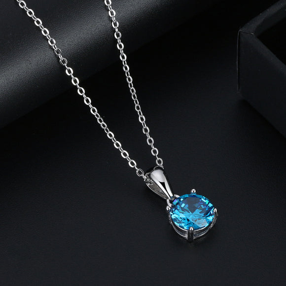 Blue Glow silver necklace