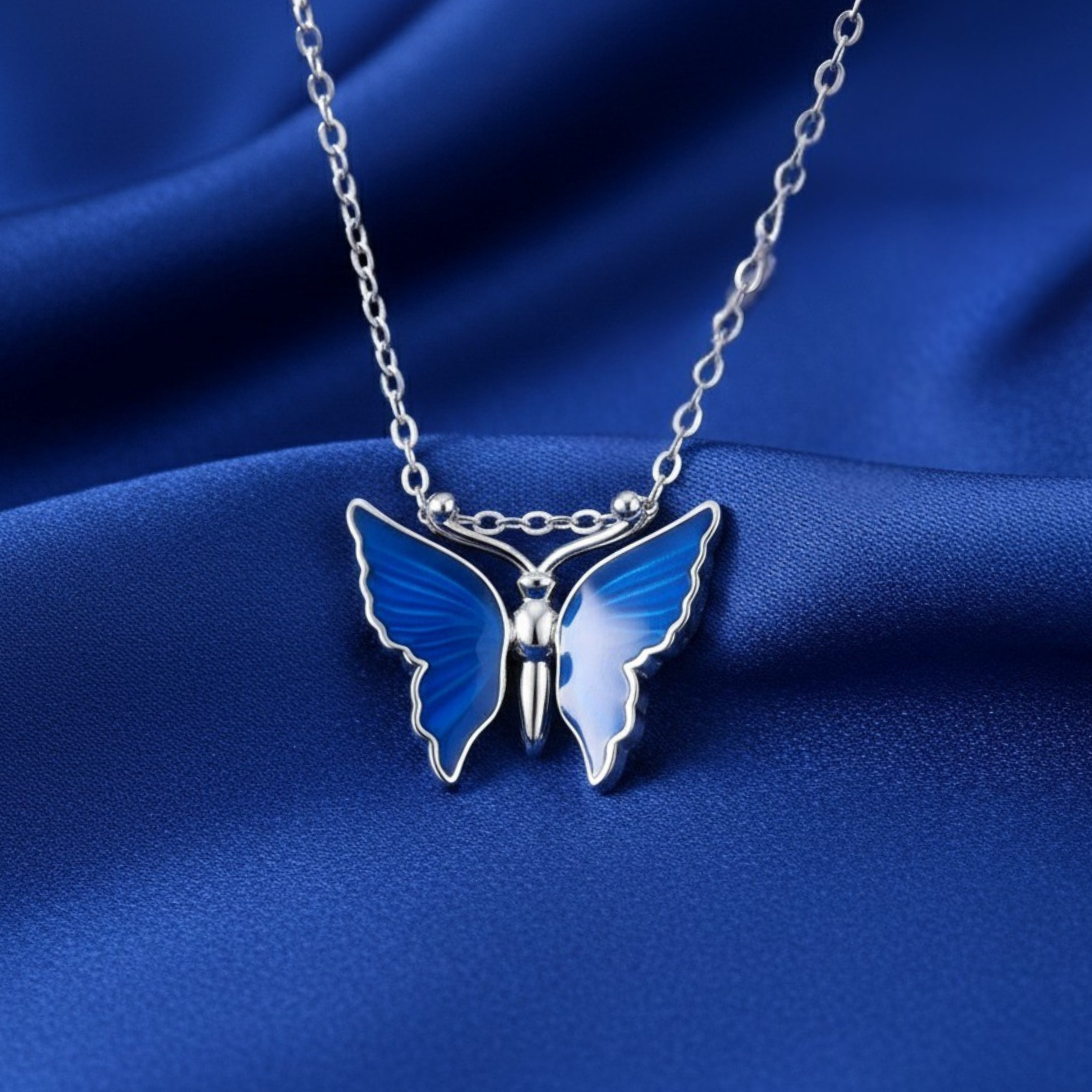 Simple Butterfly Dream Silver Necklace