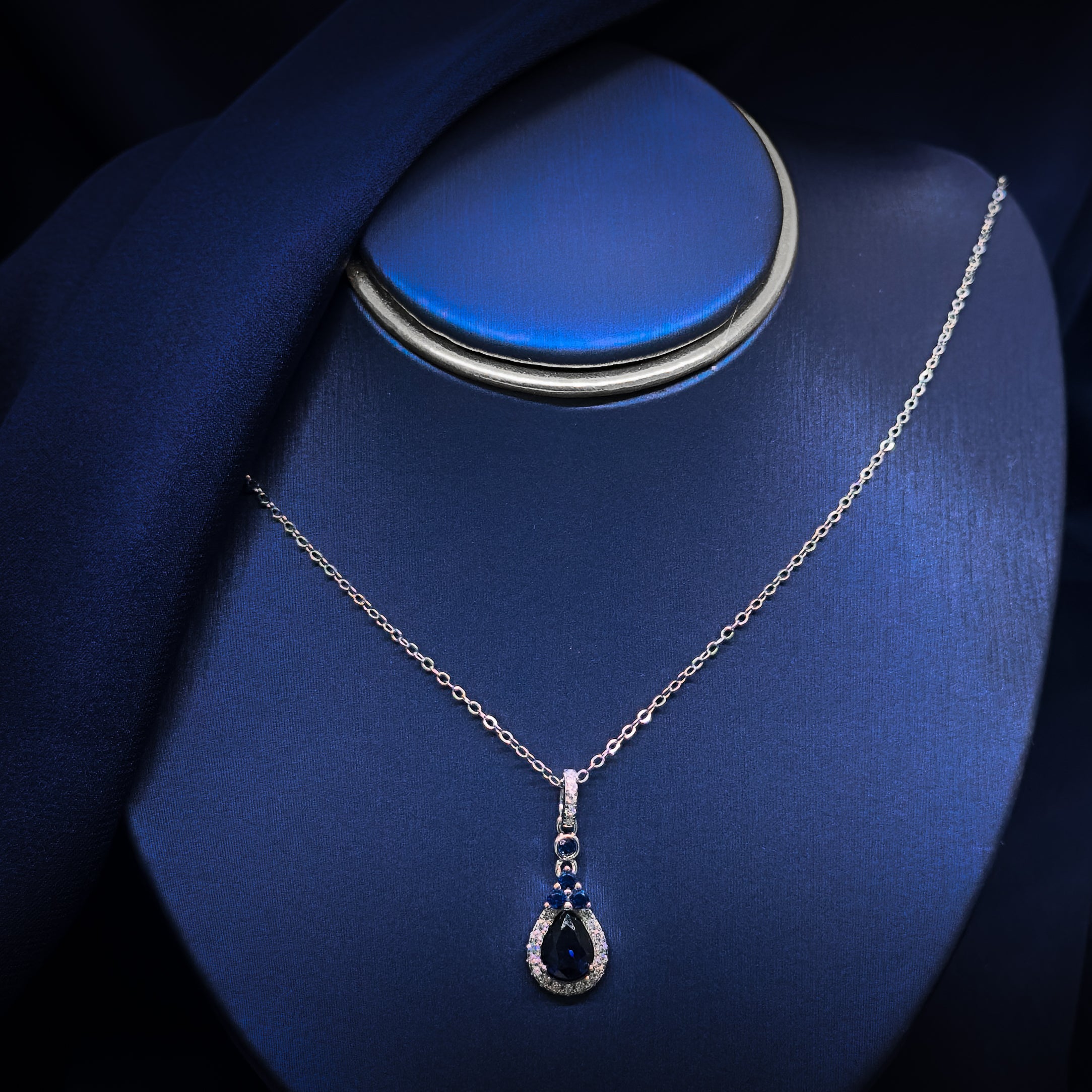 Sapphire Teardrop Necklace