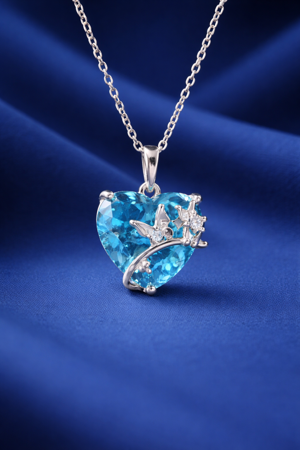 "The Mystic Purple Heart Necklace 6284 سلسله  "