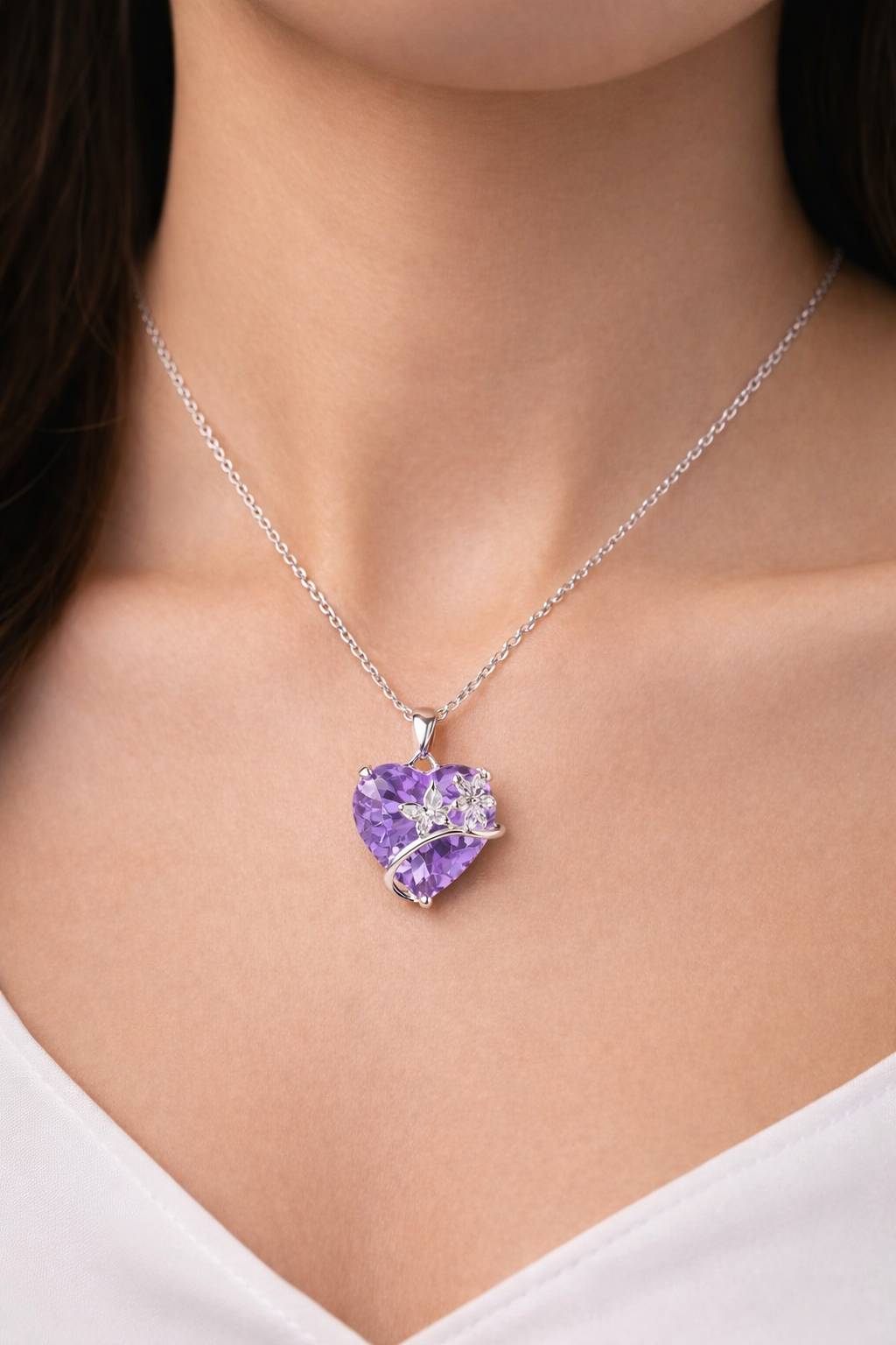 The Mystic Purple Heart Necklace 6285 سلسله