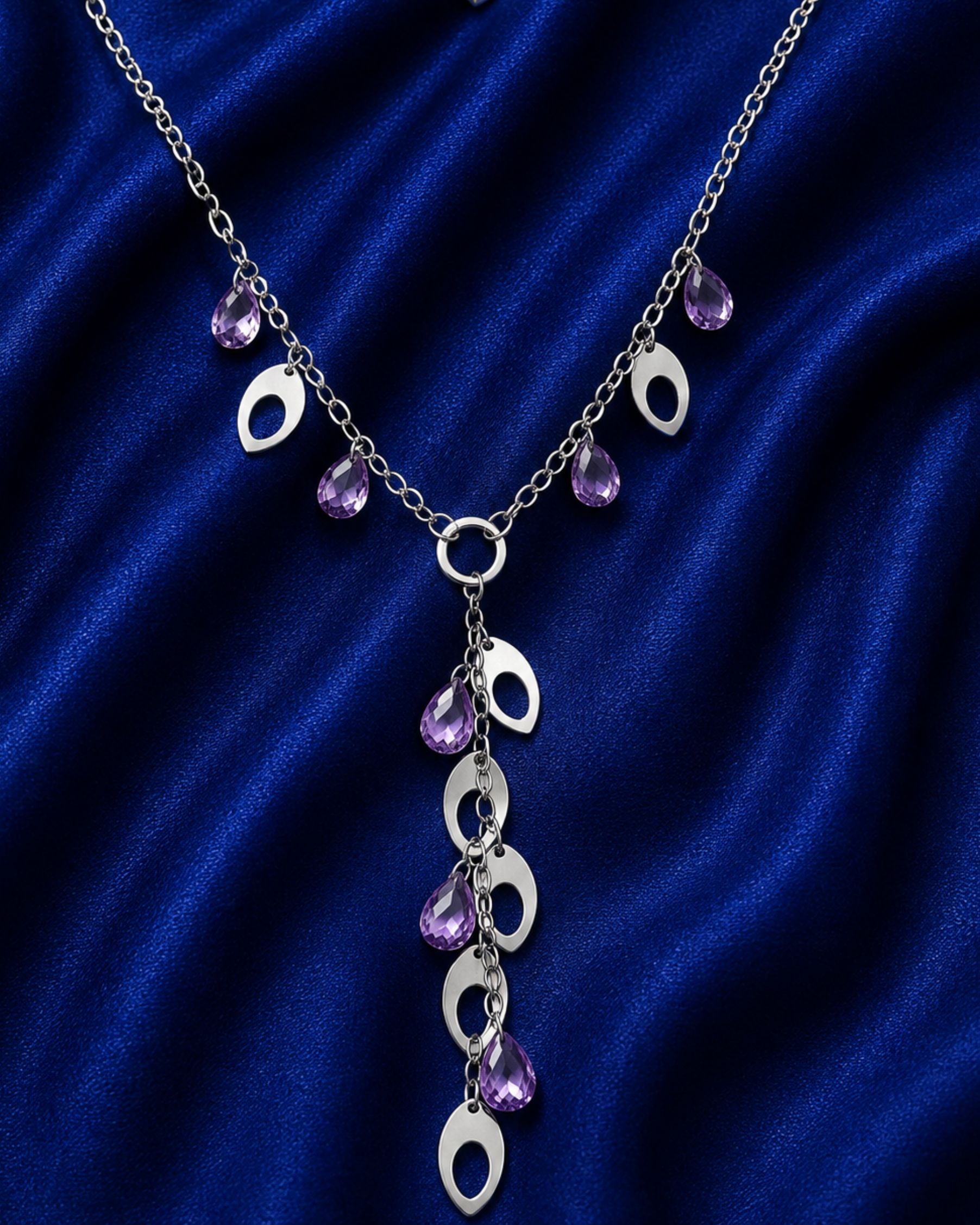 Purple leaves Necklace 6295 سلسله