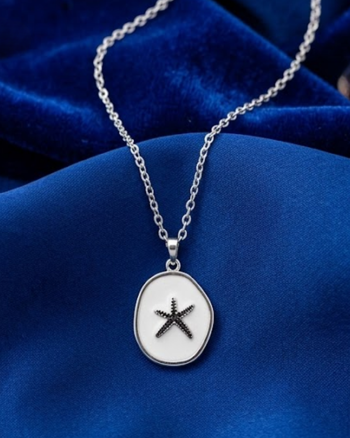 Starfish Enamel Pebble Necklace  6304   قلادة