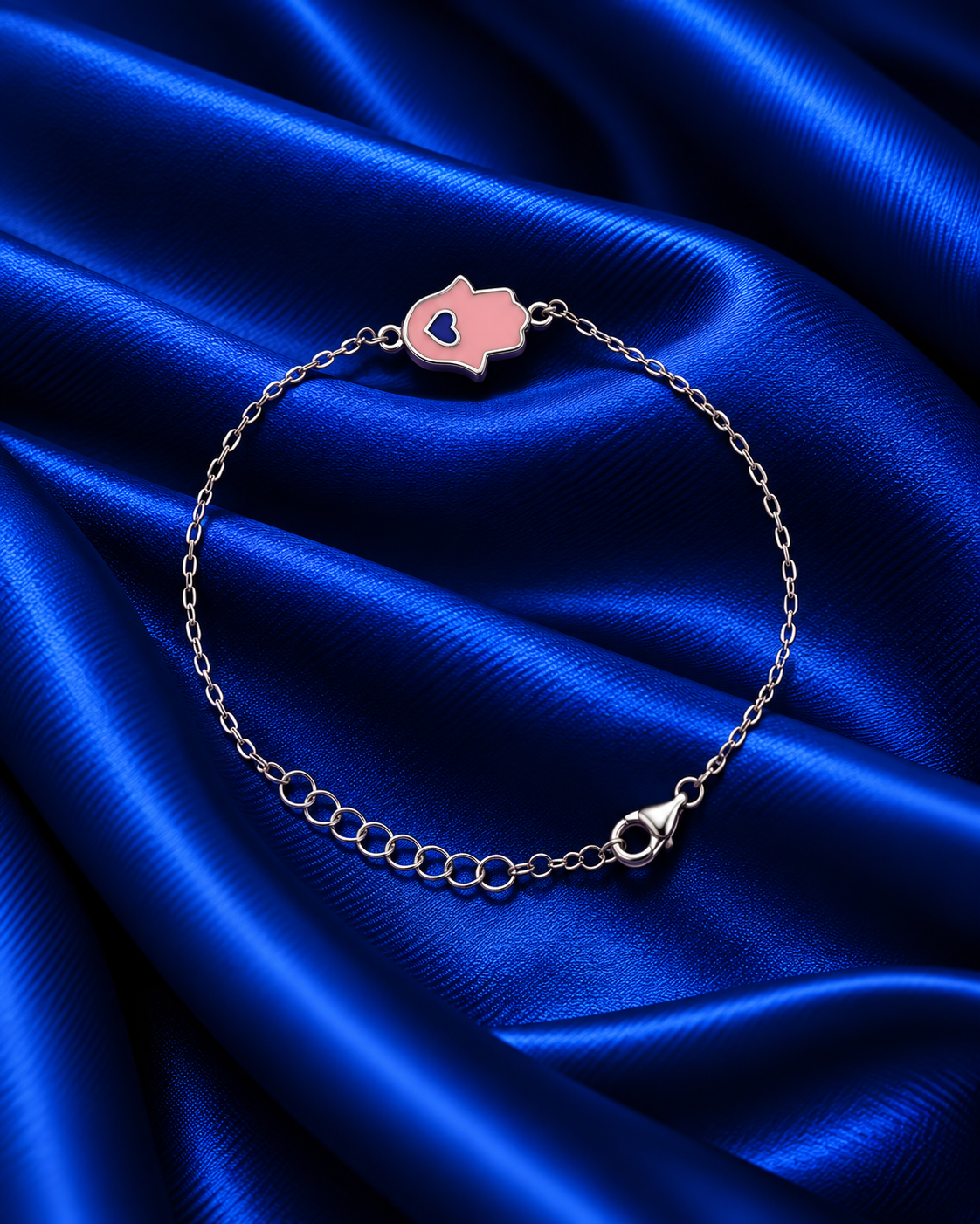 Hamsa Blue Heart Bracelet
