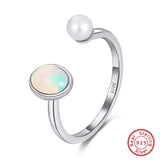 Open Ring with Pearl