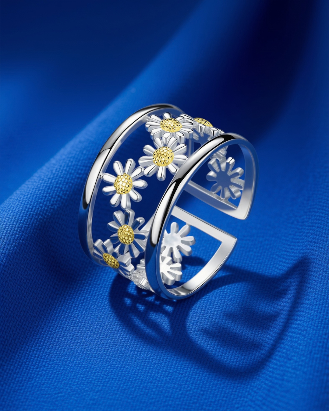 Daisy Chain Wide Band Ring 7409    ﺧﺎﺗﻢ