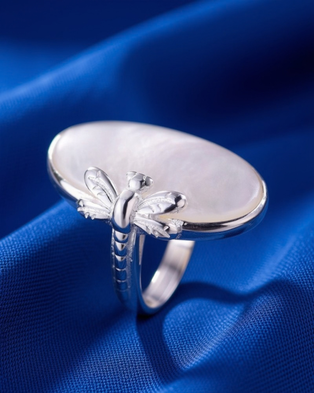 Dragonfly Mother-ofPearl Ring 7411    ﺧﺎﺗﻢ