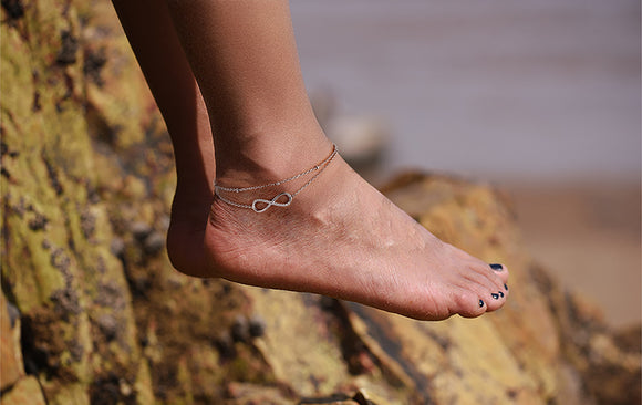 Double chain Anklet with Infinite