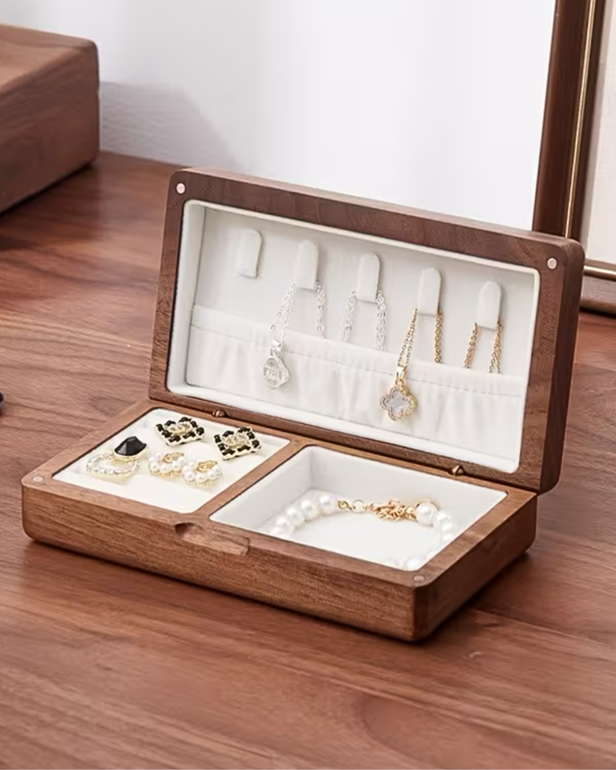 Premium Walnut Wooden Jewelry Box