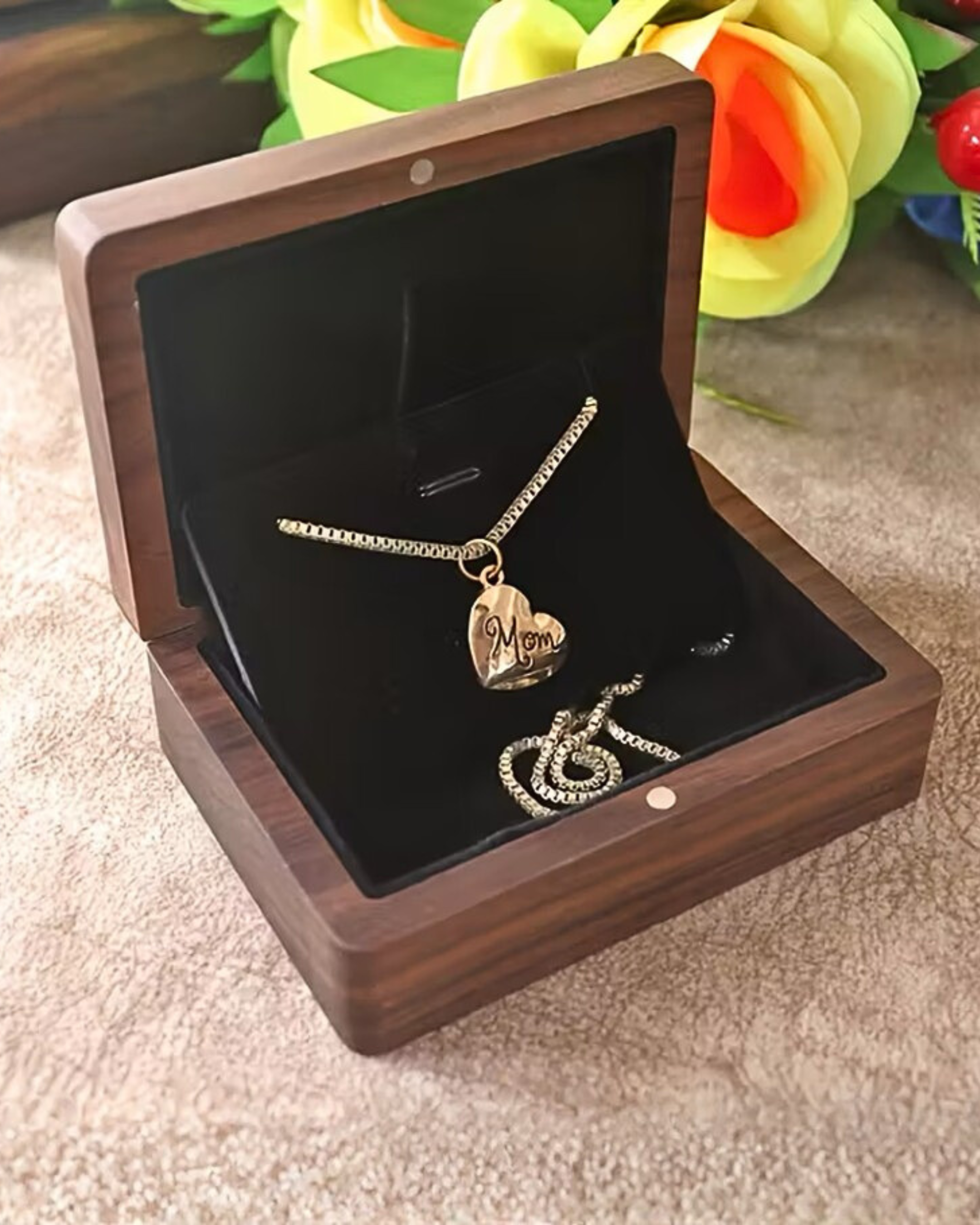 Walnut Pendant Jewelry Box