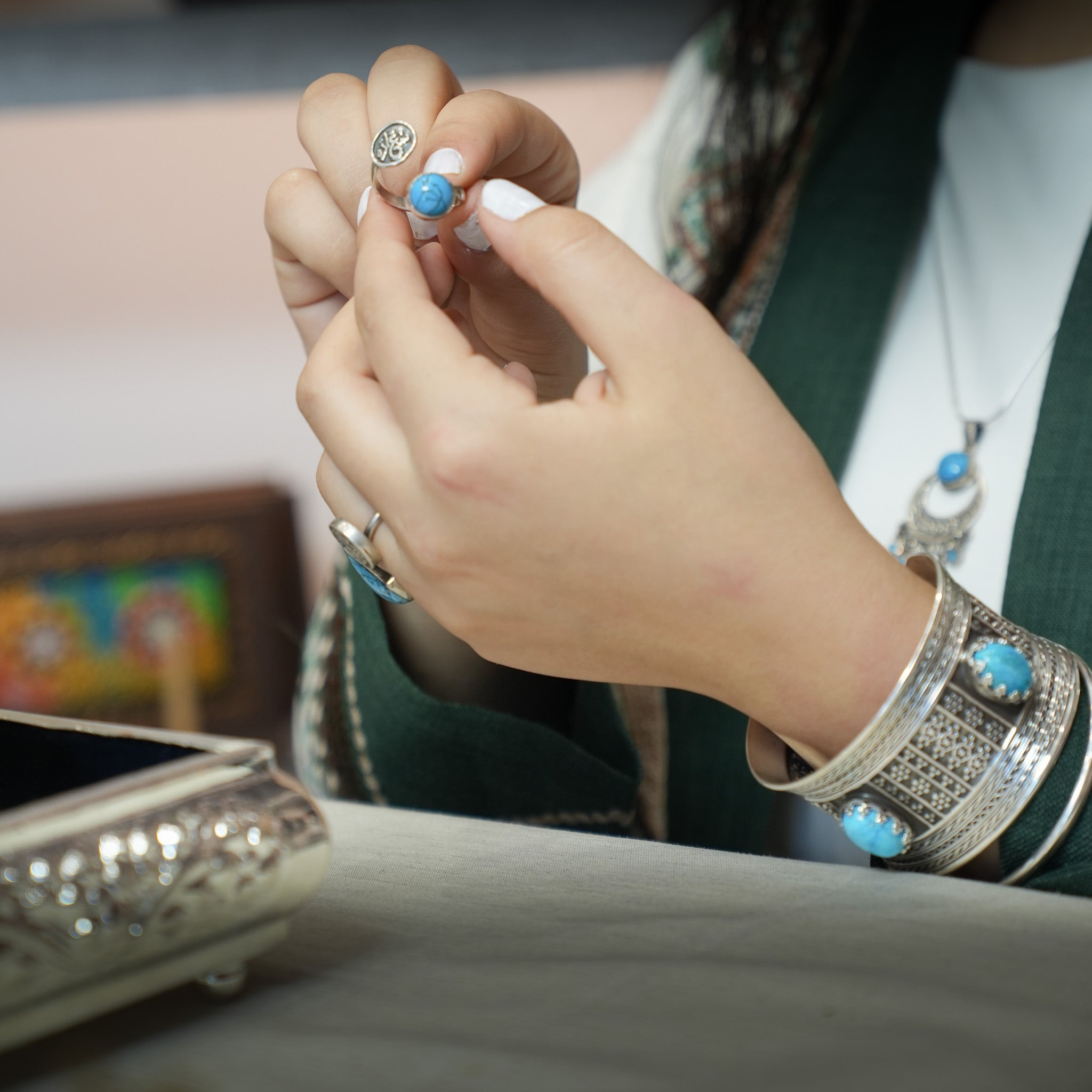 The Heritage Turquoise Stone Bangle