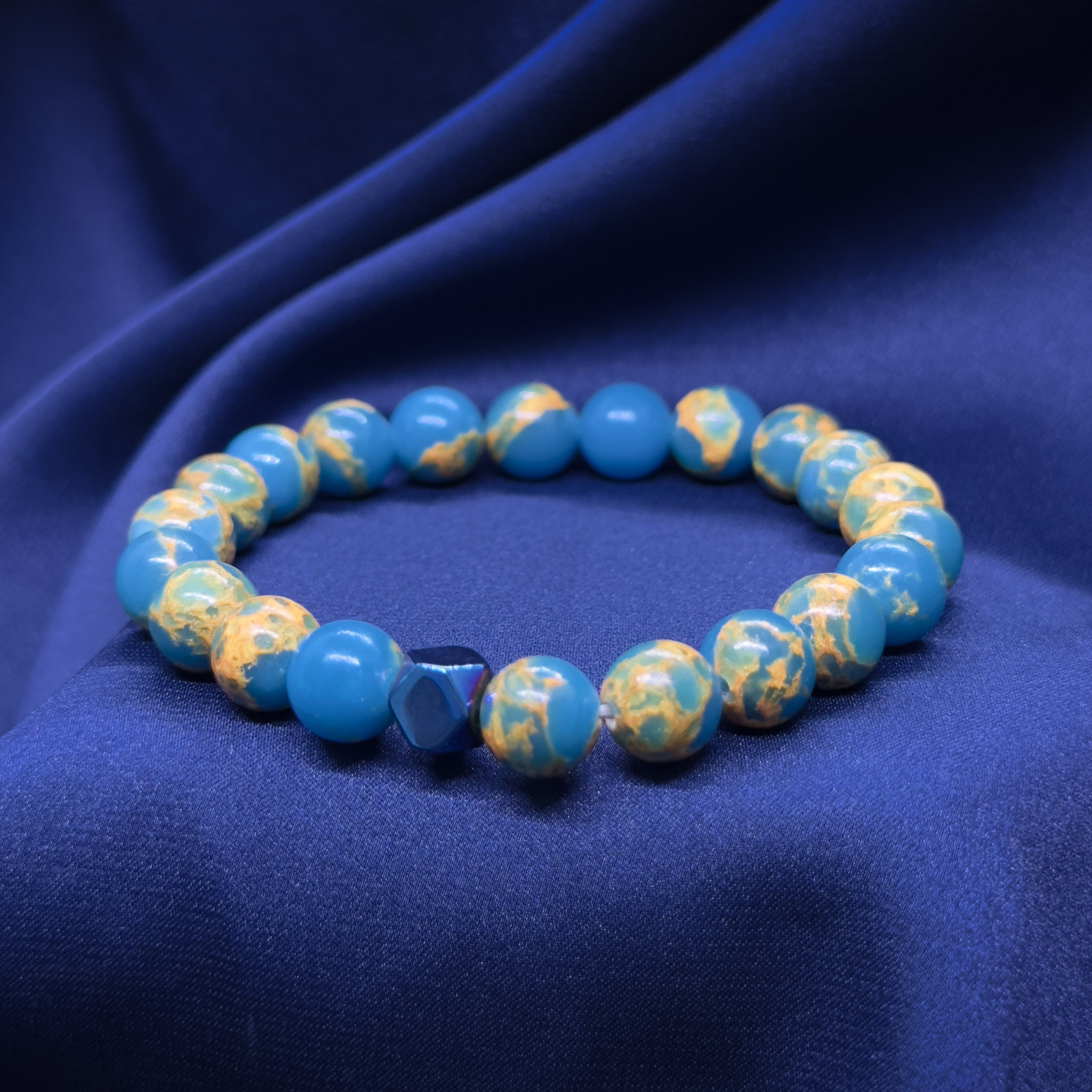 Medium Natural Beads Elastic Bracelet