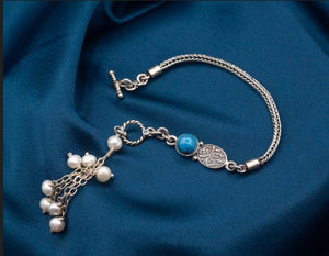 Arabic Silver Bracelet "Happiness"