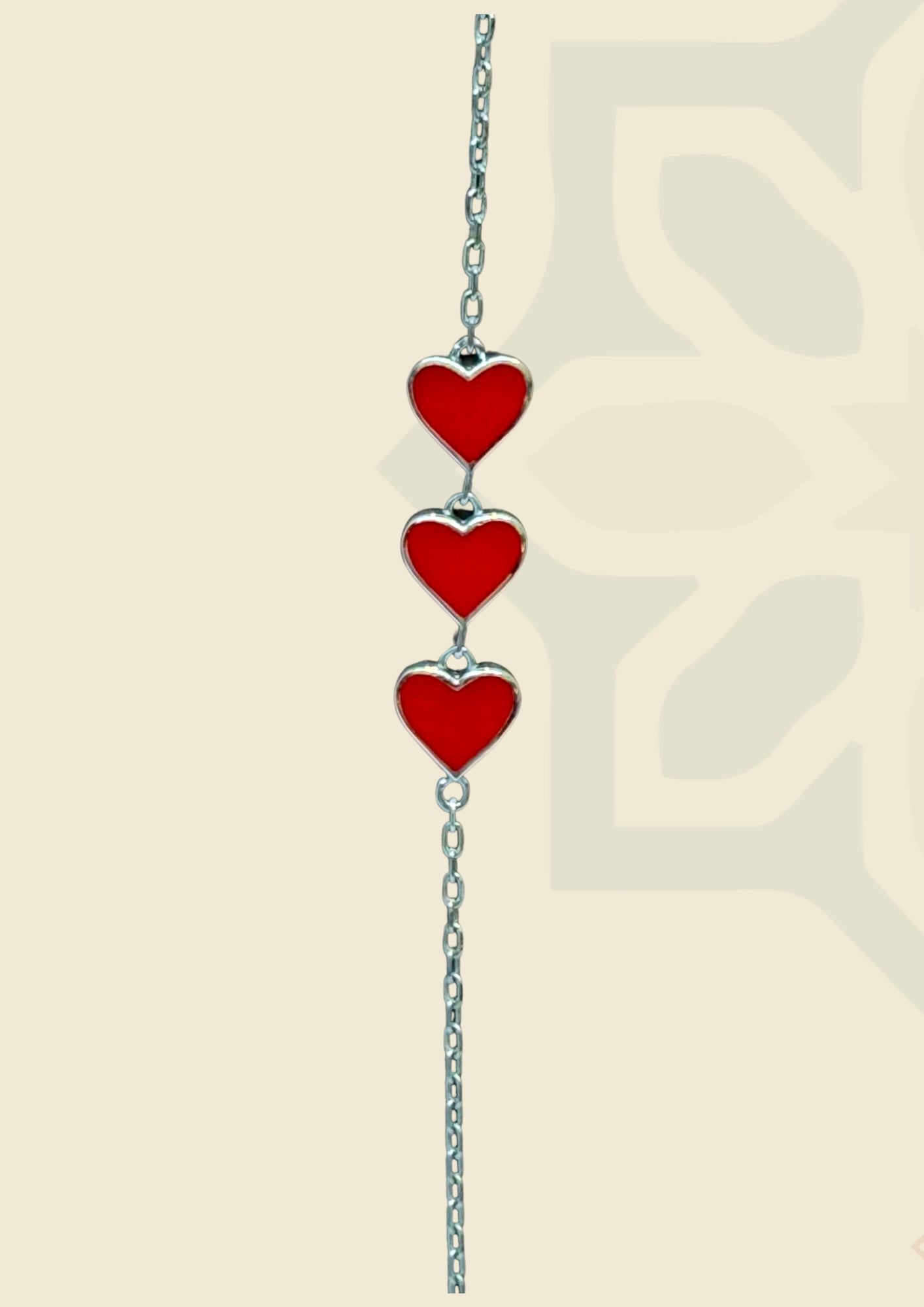 Three Hearts Red Bracelet