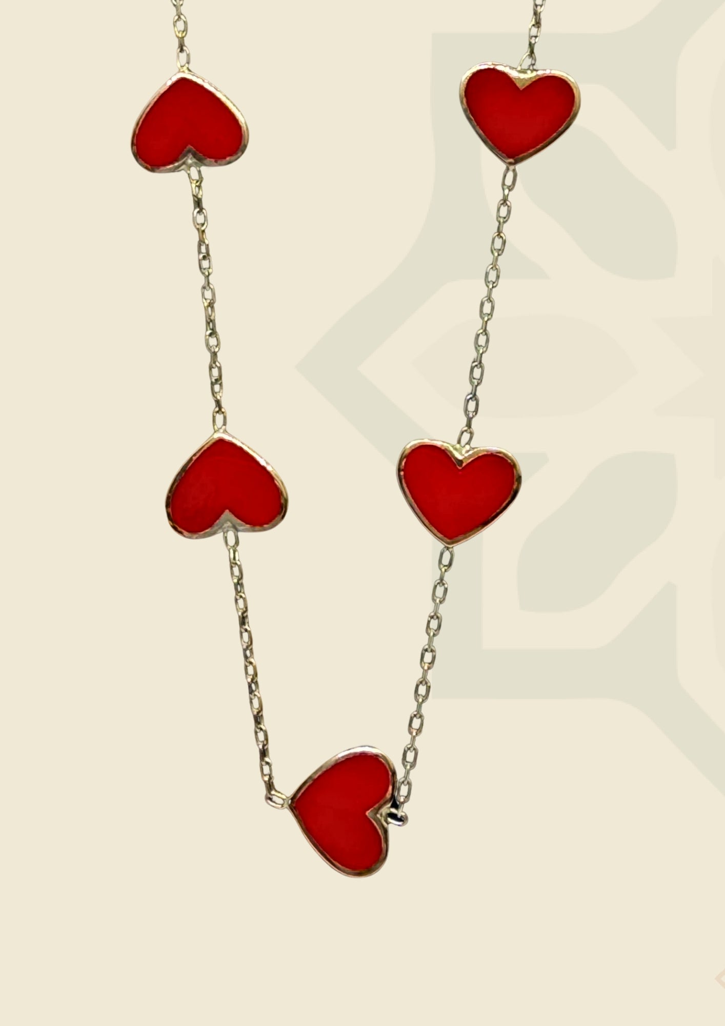 Seven Hearts Red Necklace