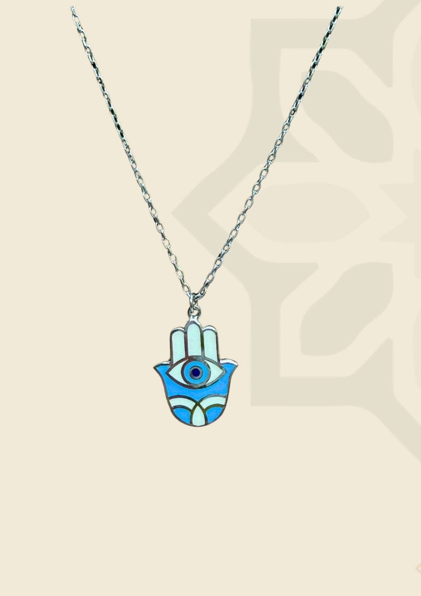 Hamsa Hand & Evil Eye Blue Necklace