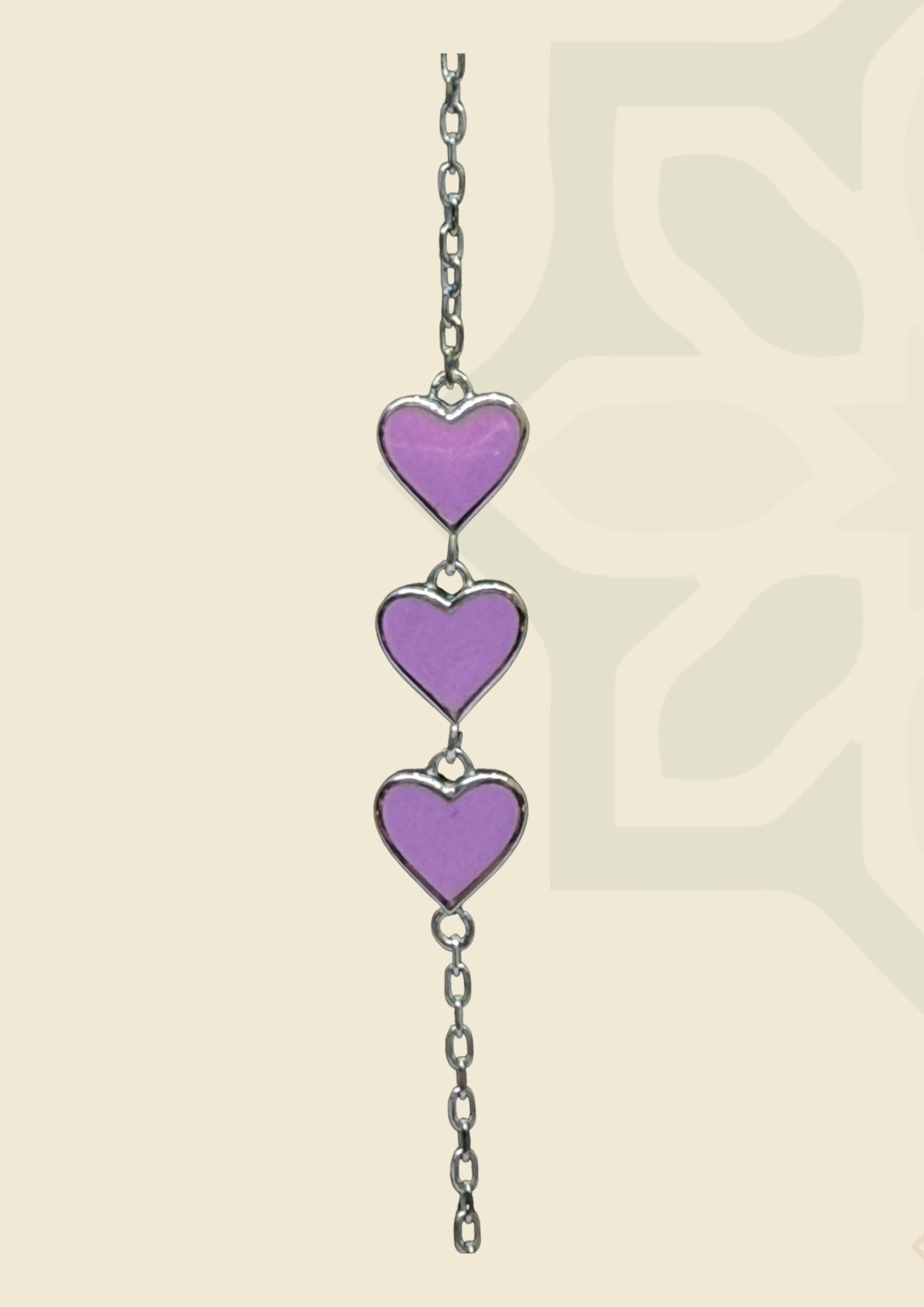 Three Hearts Purple Bracelet