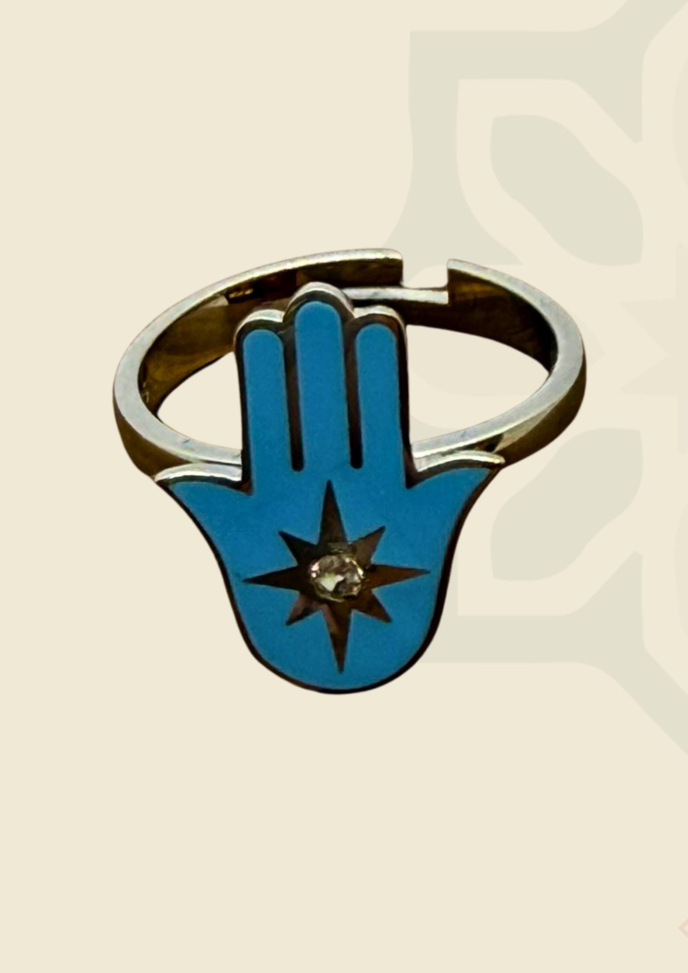 Hamsa Blue Ring