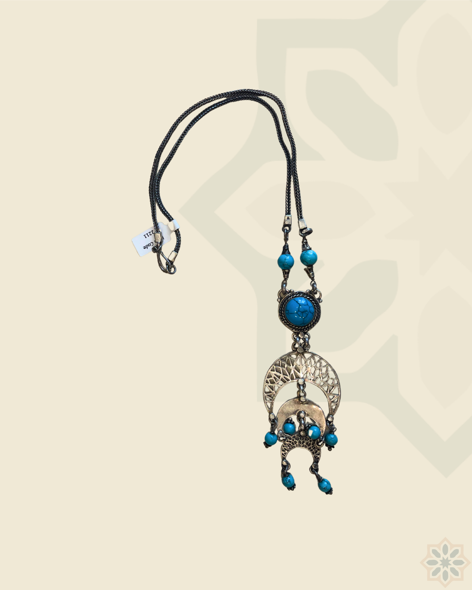 Full Moon Turquoise Necklace with Chain