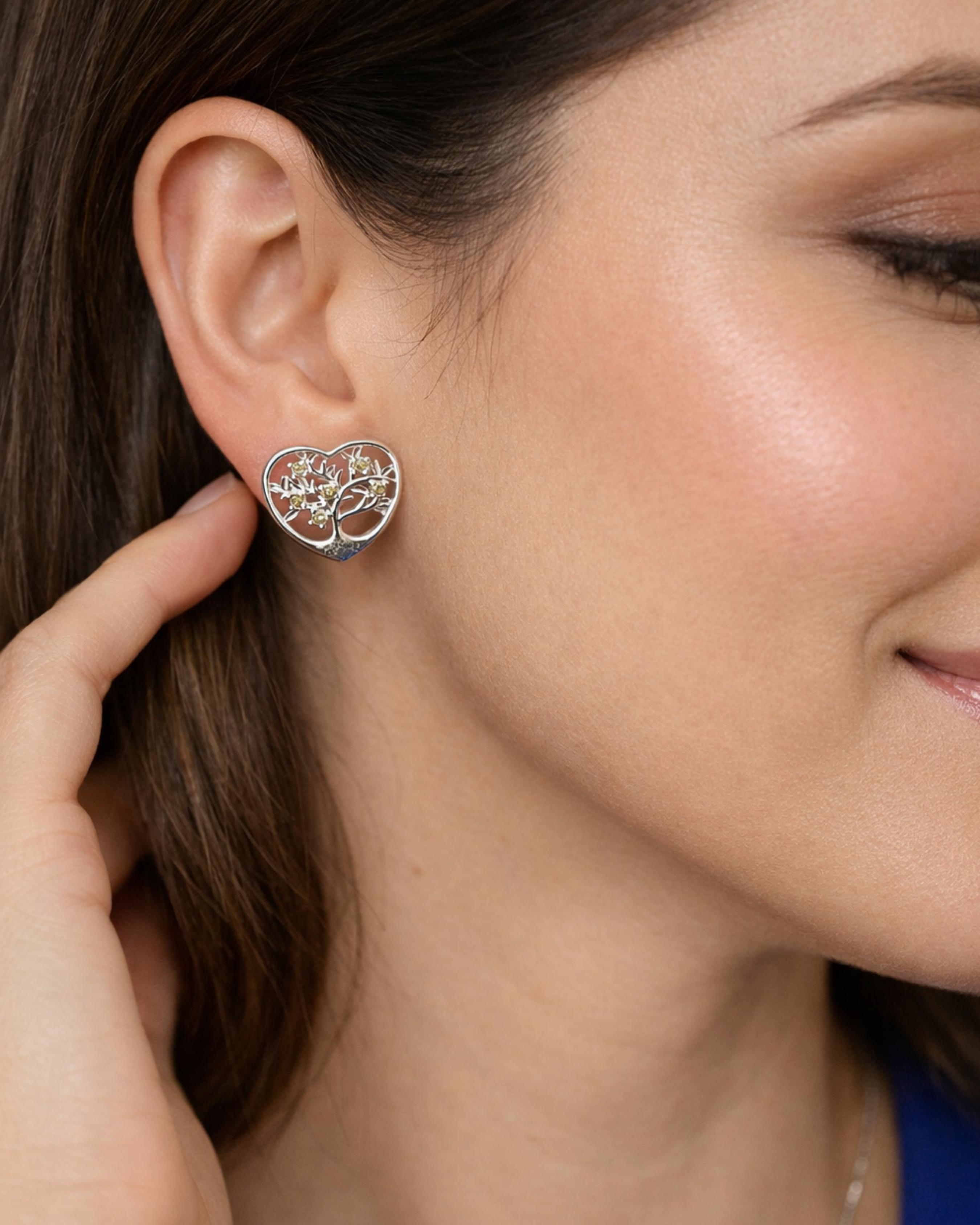 Golden Heart-Tree Earrings 4295