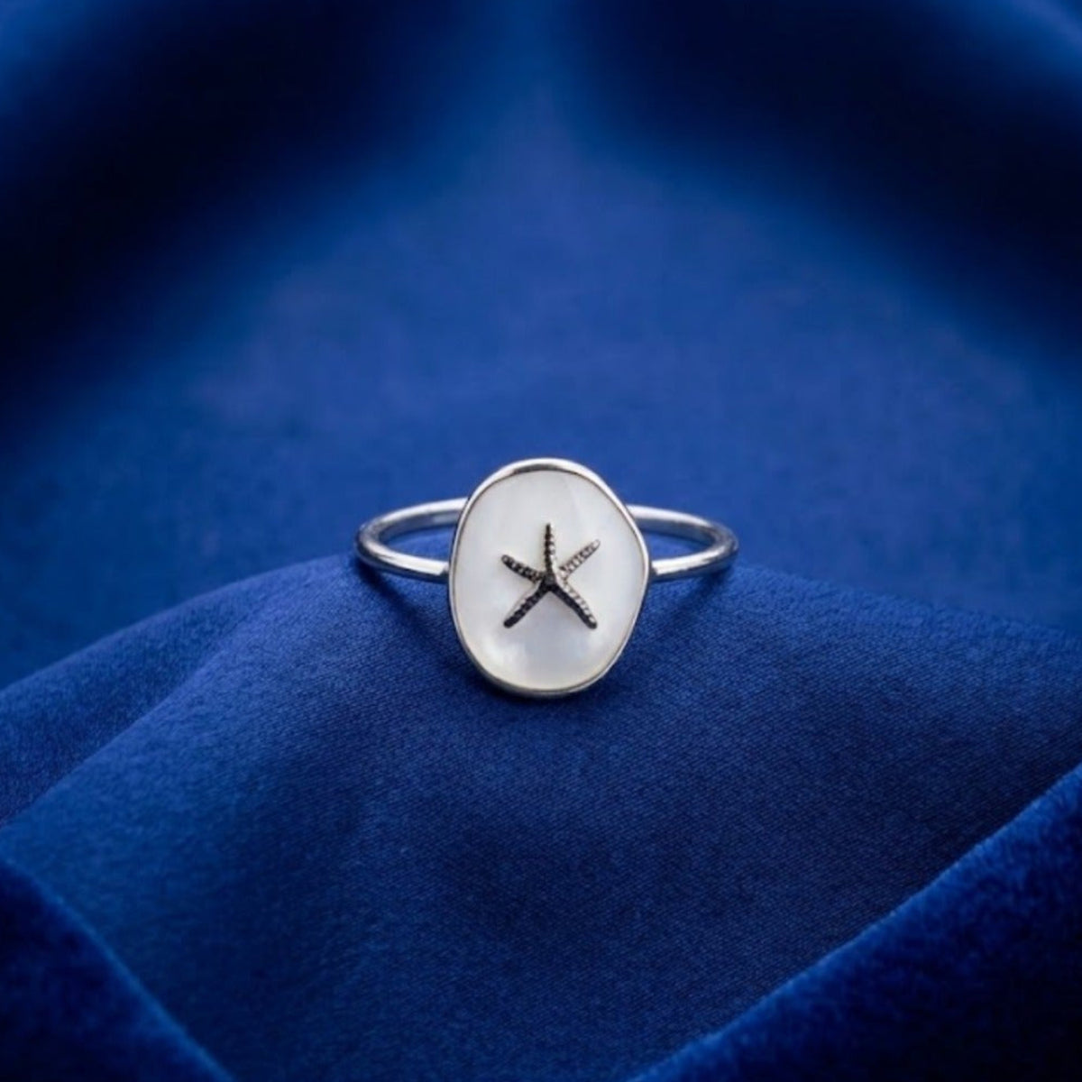 Starfish Enamel Pebble Ring  7400