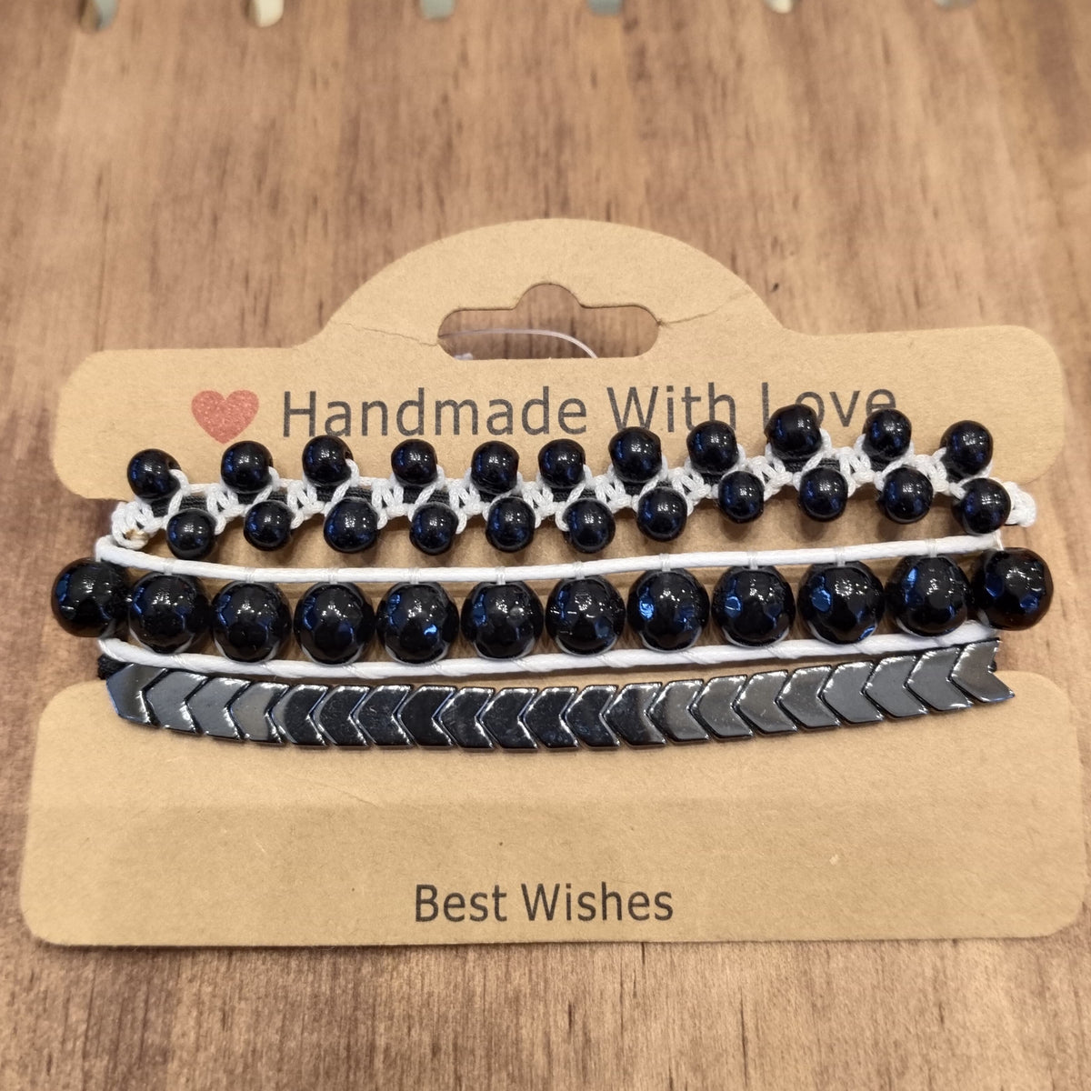 Trio set of black agate-12002