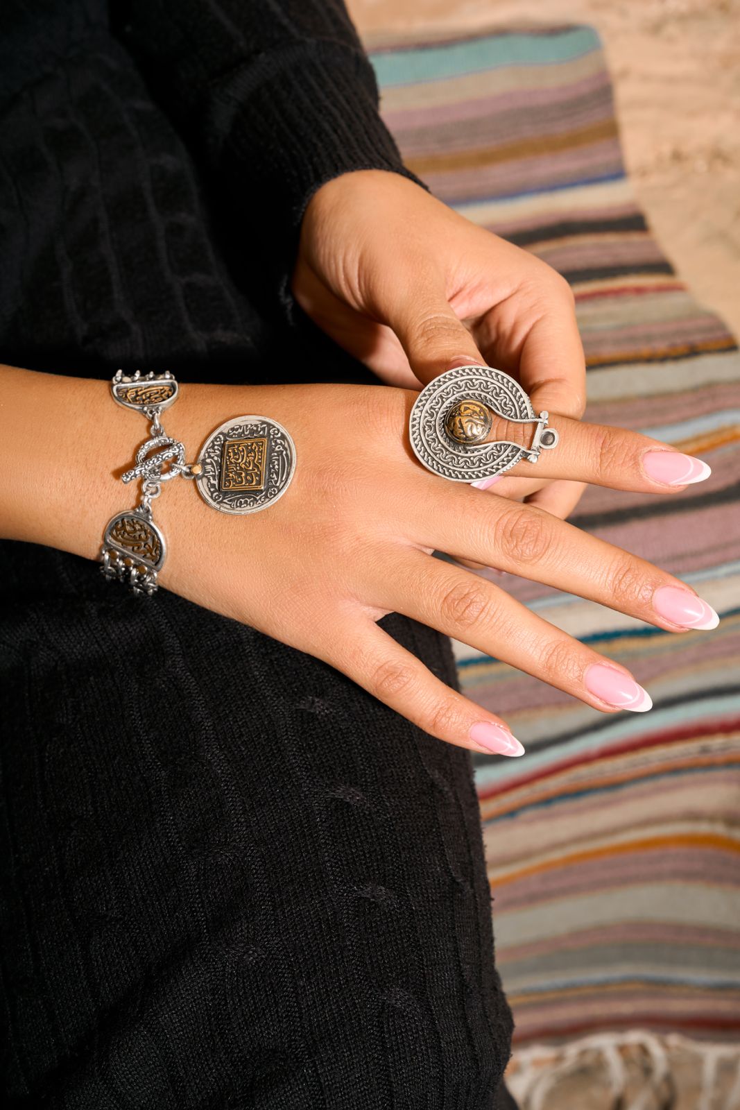 Circle of Happiness Silver and Copper Ring