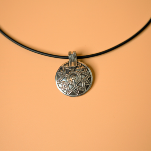 Oriental Silver Pendant - Round Small