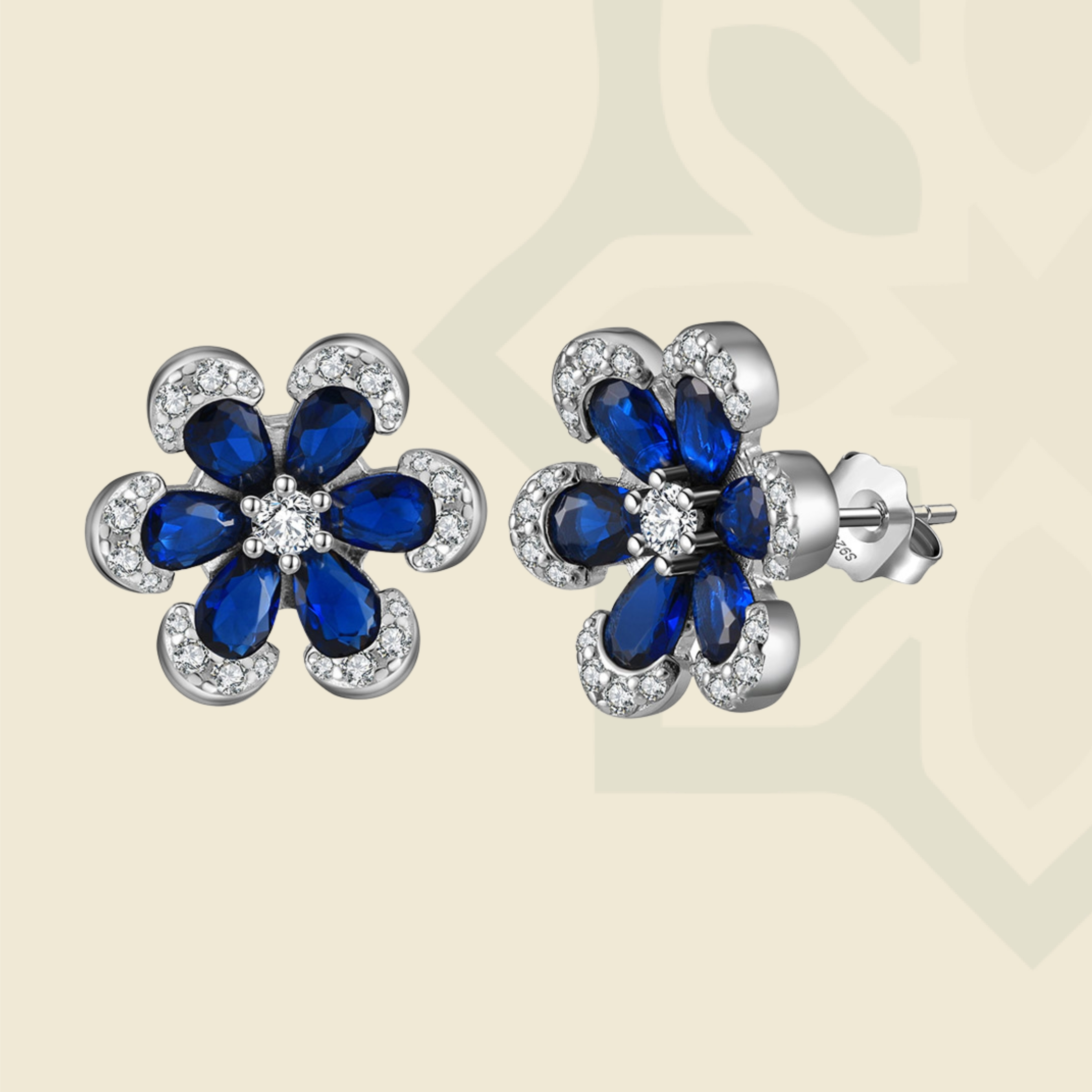 Blue Bloom Silver Earrings