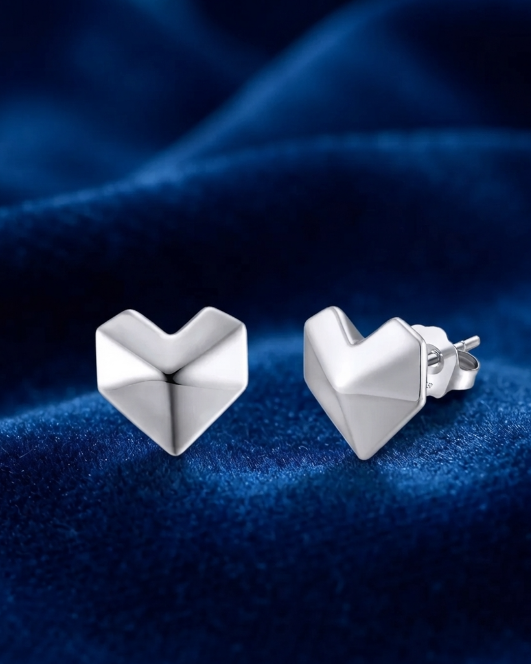 The Geometric Hearts Earrings
