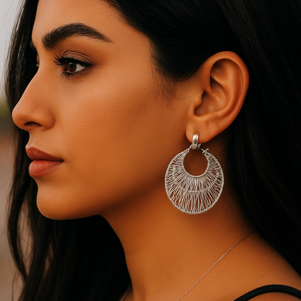 Circular Spider's Web Earring