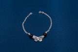 Butterfly Bracelet with Dark Brown Stone