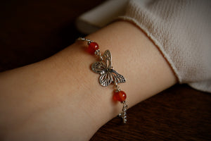 Butterfly Bracelet with Maroon