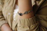 "Happiness" Bracelet with Black Stone