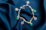 Adoring Bracelet with Green Pendants