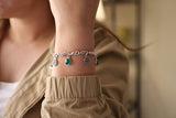 Adoring Bracelet with Green Pendants