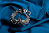 Crescent bracelet "rejoice, my heart" with black Stones