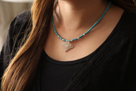 Butterfly Chain with Turquoise Stones 