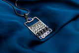 Imagination square Pendant with 5 blue stones