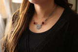 "Every beauty suits you" necklace with maroon stones