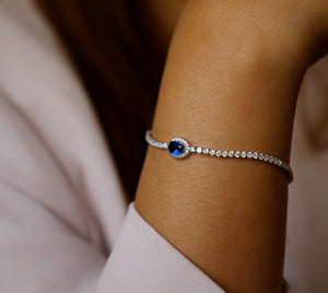 Silver Bracelet - Blue stone