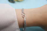 Silver Bracelet - Two inverted hearts