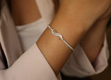 Silver Bracelet - Studded Infinity