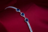 Silver Bracelet - Three blue stones