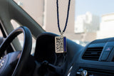 Blue Rectangle Car Pendant "MashAllah"