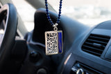 Blue Rectangle Car Pendant "MashAllah"