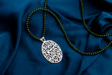 Oval Car Pendant Green Stones "MashAllah"