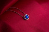 Silver necklace- Blue stone