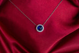 Silver necklace- Blue stone