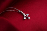 Sterling silver necklace with zircon crystal stone